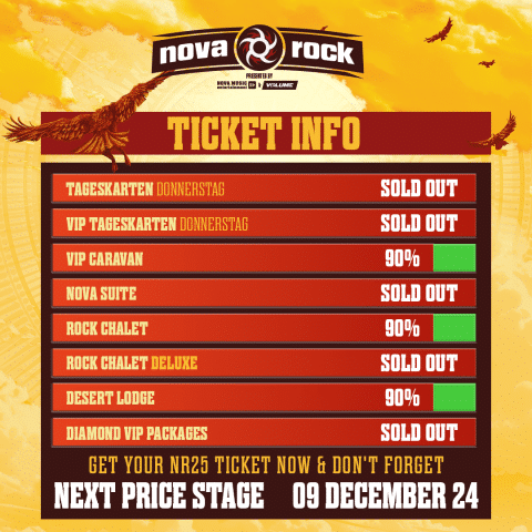 Donnerstag Tageskarten ausverkauft!